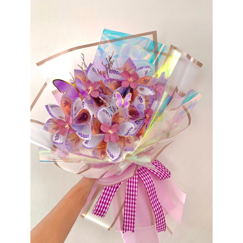 

(FREE KARTU UCAPAN) Buket Uang Bisa Costume Money Bouquet Murah Kado Lucu dan Unik