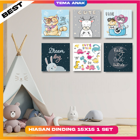 MARKAS DECOR - Dekorasi Rumah Poster Kayu Hiasan Pajangan Dinding Kamar Anak Boneka Kelinci