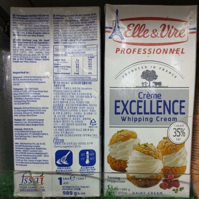 

[INSTANT & SAMEDAY ONLY] Elle&Vire Whipping Cream 1L Impor France