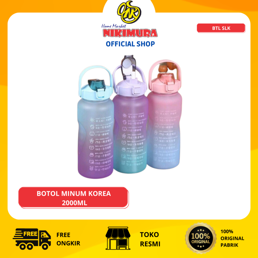 BOTOL MINUM KOREA LUCU 2000ML