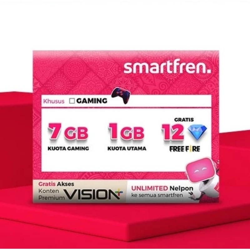 Kartu Perdana Smartfren 8GB / Bonus Diamond Free Fire, Gaming FF