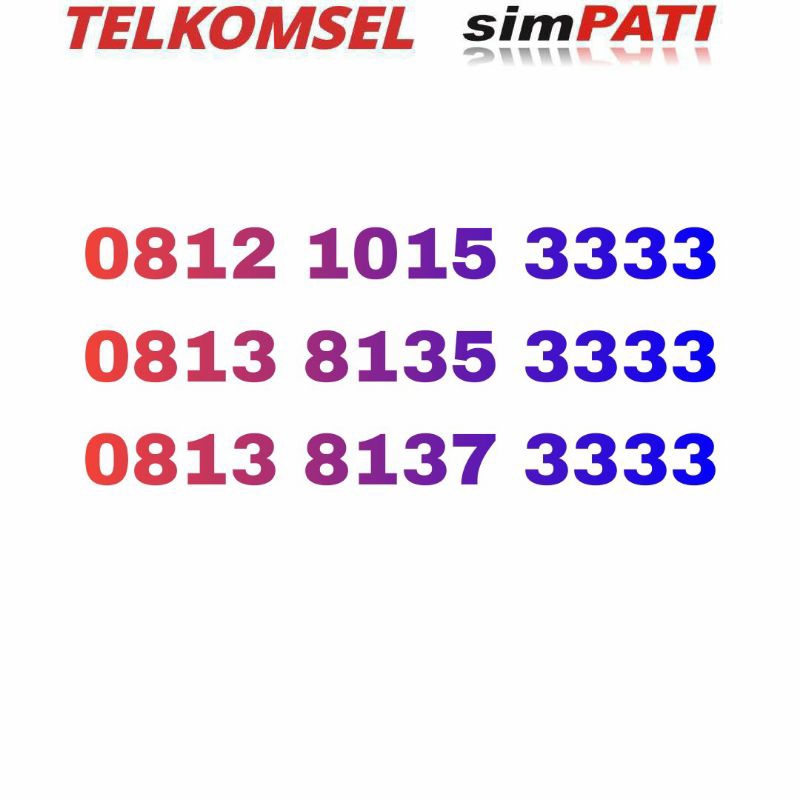 nomor cantik TELKOMSEL 3333 simPATI