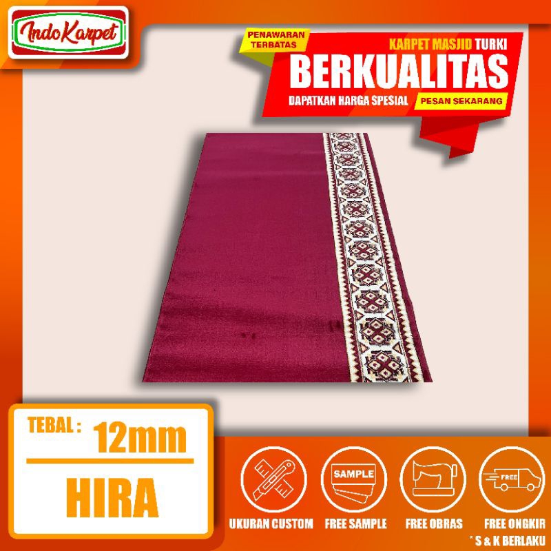 Karpet Masjid Turki Tebal 12mm Hira Meteran / Karpet Sajadah / Karpet Mushola