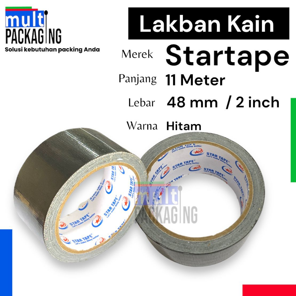 

Lakban Kain Warna-Warni 48mm x 11m / Cloth Tape Warna -Warni ukuran 2 inch