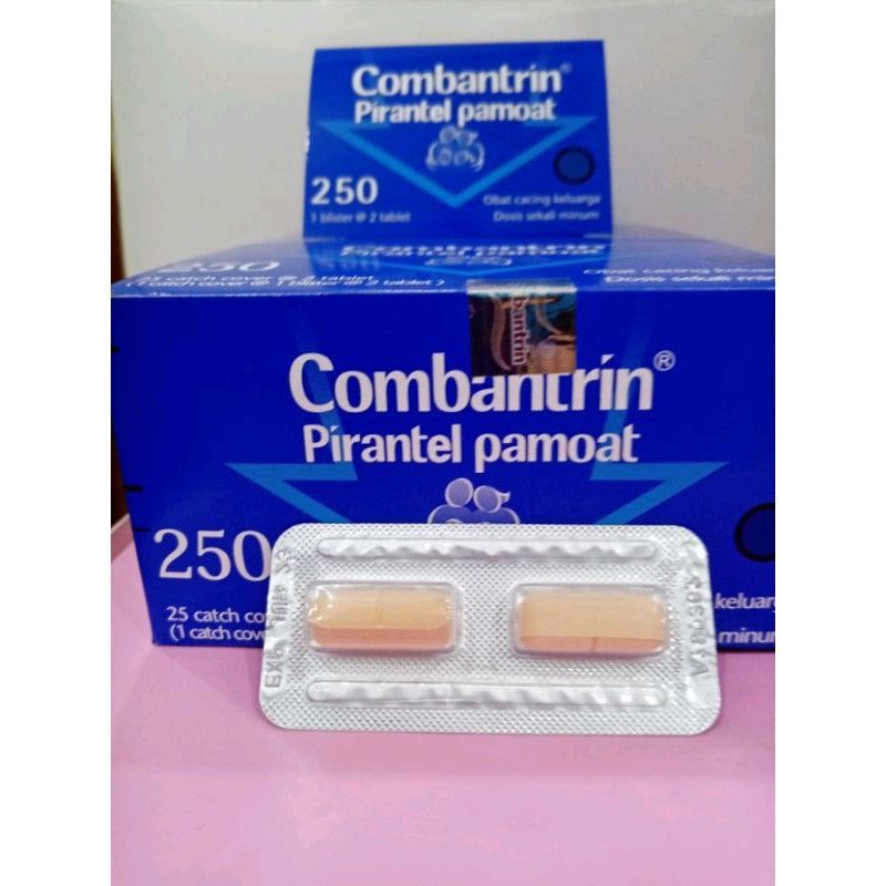 Combantrin 250mg / obat cacing dewasa / Combantrin strip isi 2 tab / obat cacing keluarga ;899321211