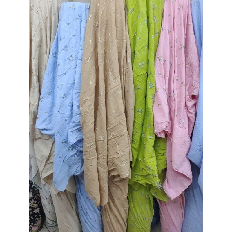 kain cotton bordir harga meteran / kain katun / kain bordir