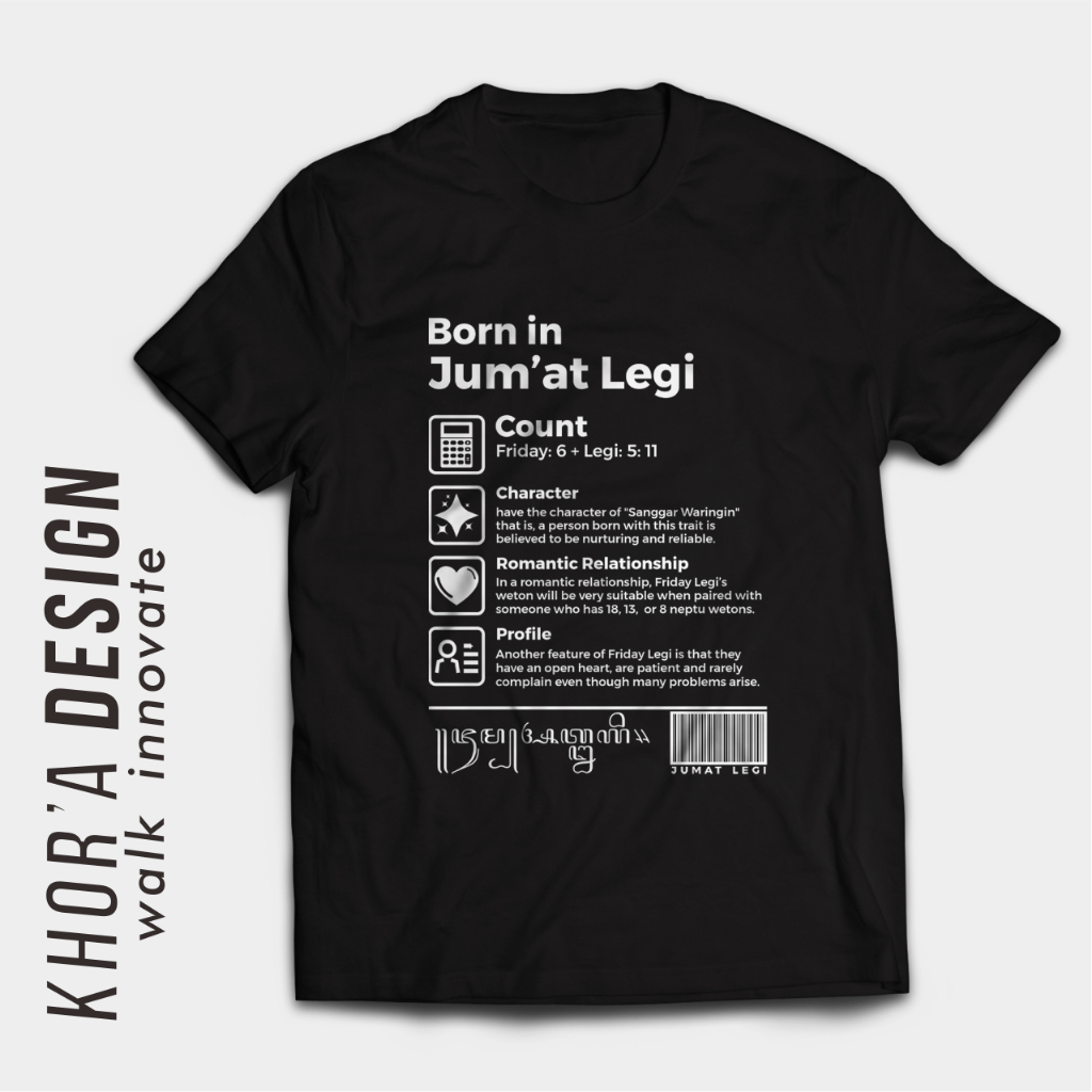 Kaos weton Jumat Legi culture jawa weton kualitas distro cotton combed 30s