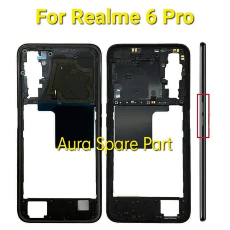 BEZZEL BEZEL TULANG TENGAH TUTUP MESIN REALME 6 PRO