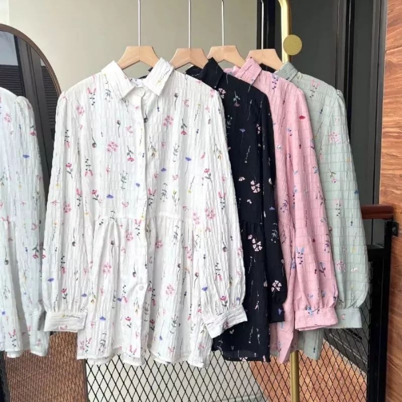 BLOUSE CHALISTA MOTIF CRINKLE AIRFLOW