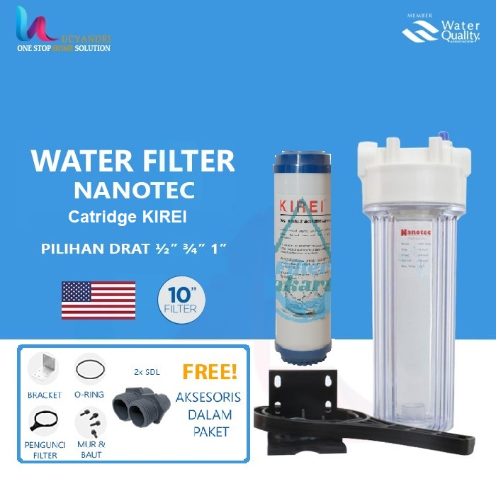 Filter Air Nanotec 10" + Krei 10" GAC | Saringan Air Nanotec 10" + Krei 10" GAC | Filter Air Nanotec