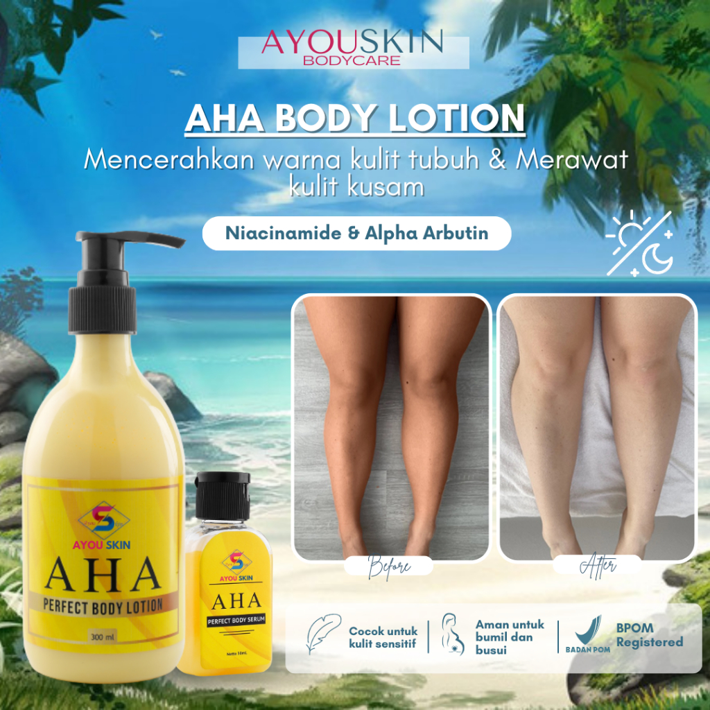 AHA Body Lotion Pemutih Kaki Mencerahkan Kaki Gelap HB Whitening Pemutih Seluruh Badan Tangan Kaki K