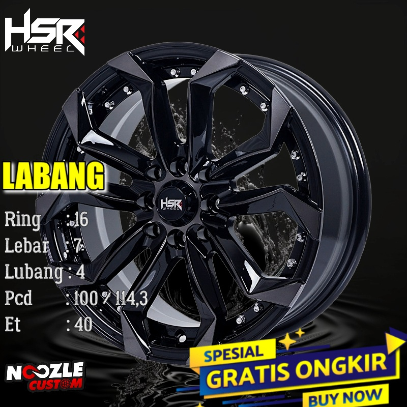 VELG HSR R16 TYPE LABANG PCD 100 BISA UNTUK 114 PELEK MOBIL HSR RING 16