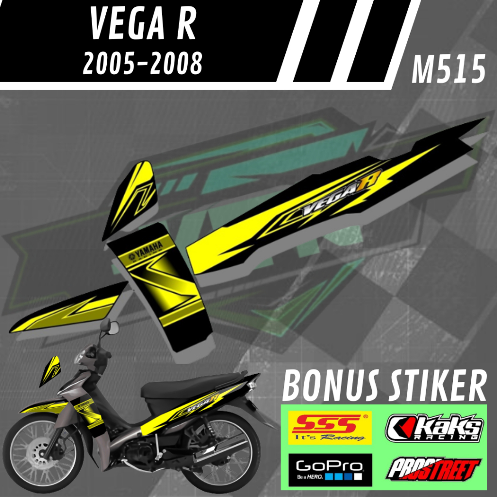 Lis Stiker Striping Yamaha Vega R Lama Old M515 Tahun 2005 2006 2007 2008 2009 List Sticker Aksesori