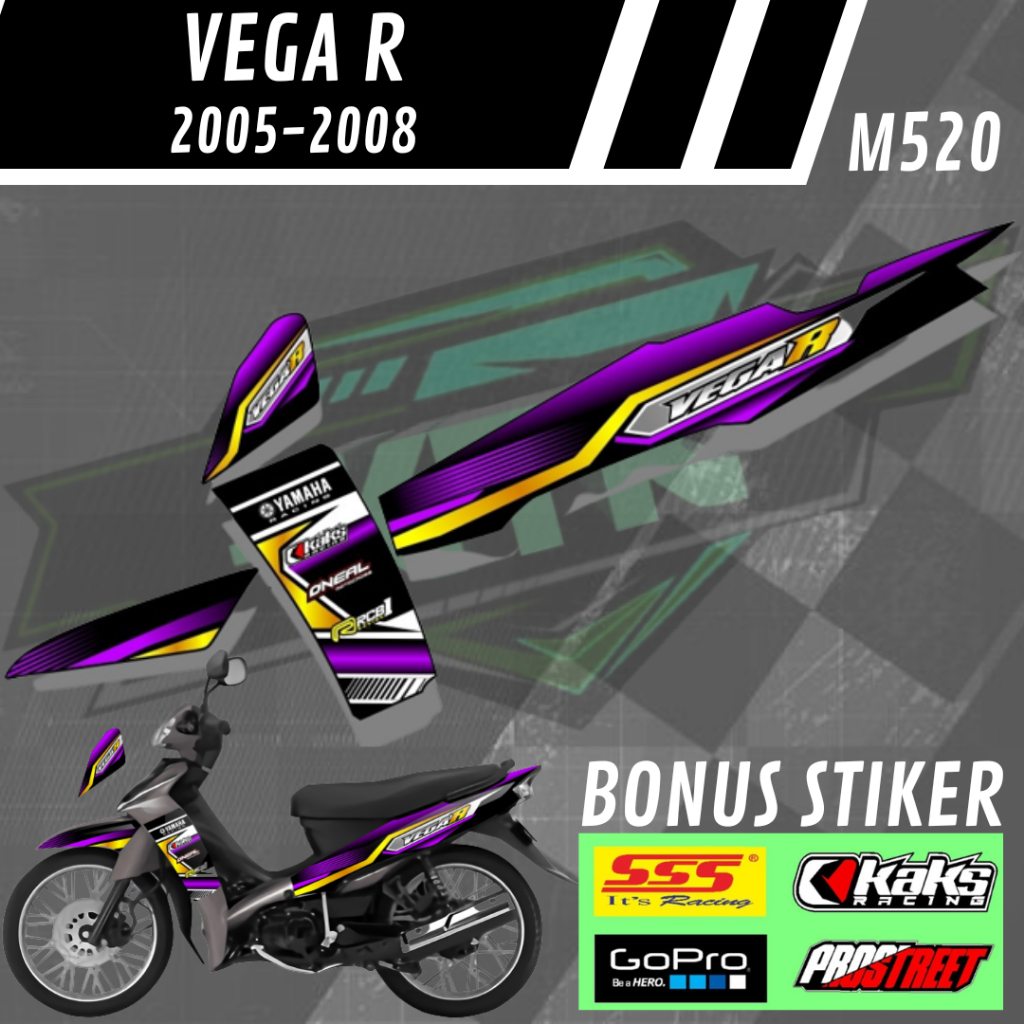 Lis Stiker Striping Yamaha Vega R Lama Old M520 Tahun 2005 2006 2007 2008 2009 List Sticker Aksesori