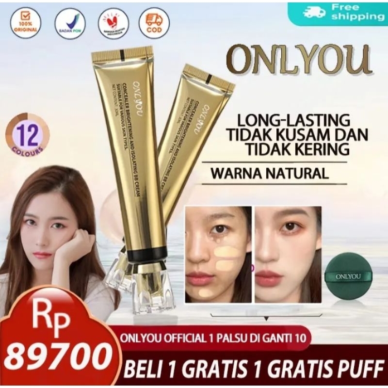 [Beli 1 Gratis 1 Gratis PUFF] ONLYOU glowing/foundation waterproof/waterproof foundation/foundation 
