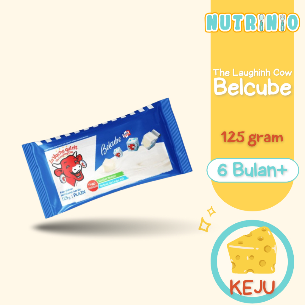 

The Laughing Cow - Keju Belcube Plain 125 g | Keju MPASI bayi | The Laughing Cow Plain Cheese