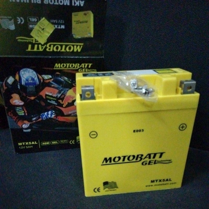 MOTOBATT GEL MTX5AL 5AH AKI KERING BATTERY MOTOR ASTREA GRAND LEGENDA SUPRA X FIT 100 BLITZ KAZE RC 