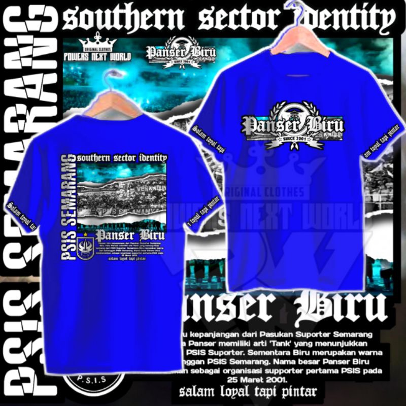 kaos panser biru/kais psis/kaos panser biru/