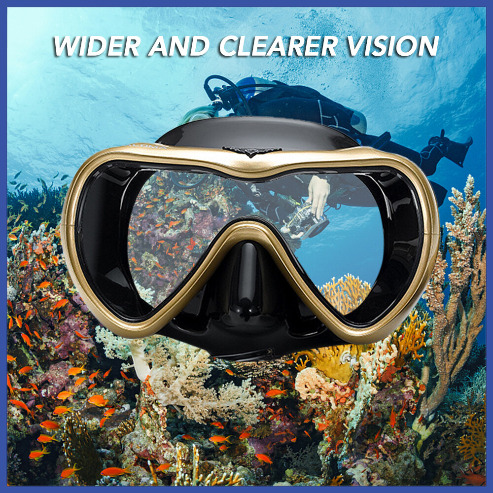 EBH Leakproof Snorkel Set Anti-fog Swimming Snorkeling Goggles Glasses with Easy Breath Dry Snorkel 