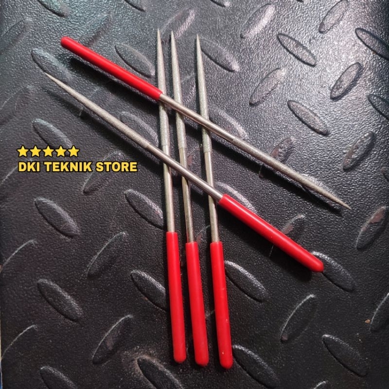 Kikir Intan Model Bulat 180 Mm Diamond File Kikir Runcing Bulat