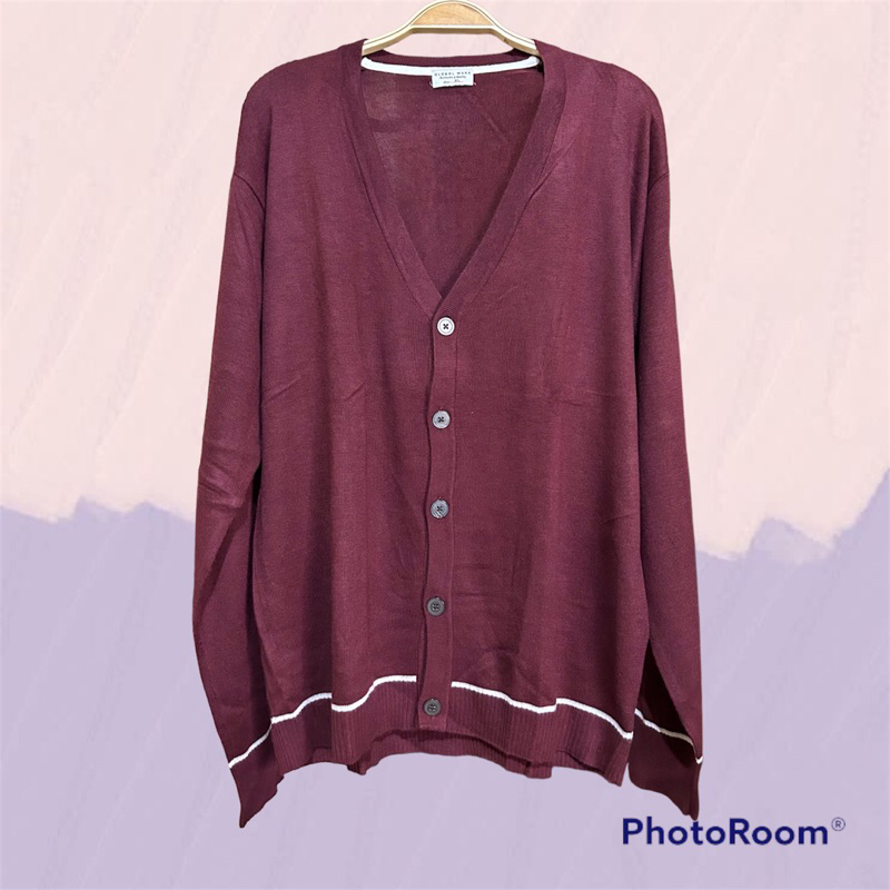 CARDIGAN GLOBAL WORK MAROON