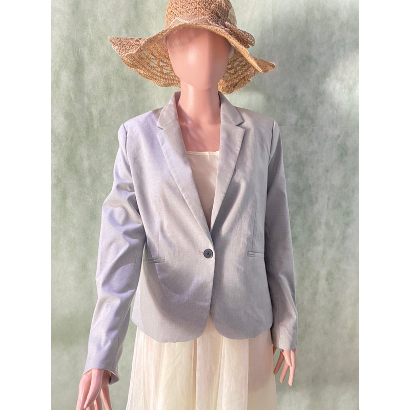 Preloved/Thrift Blazer Light Grey HnM/Blazer abu-abu H&M Korean Style