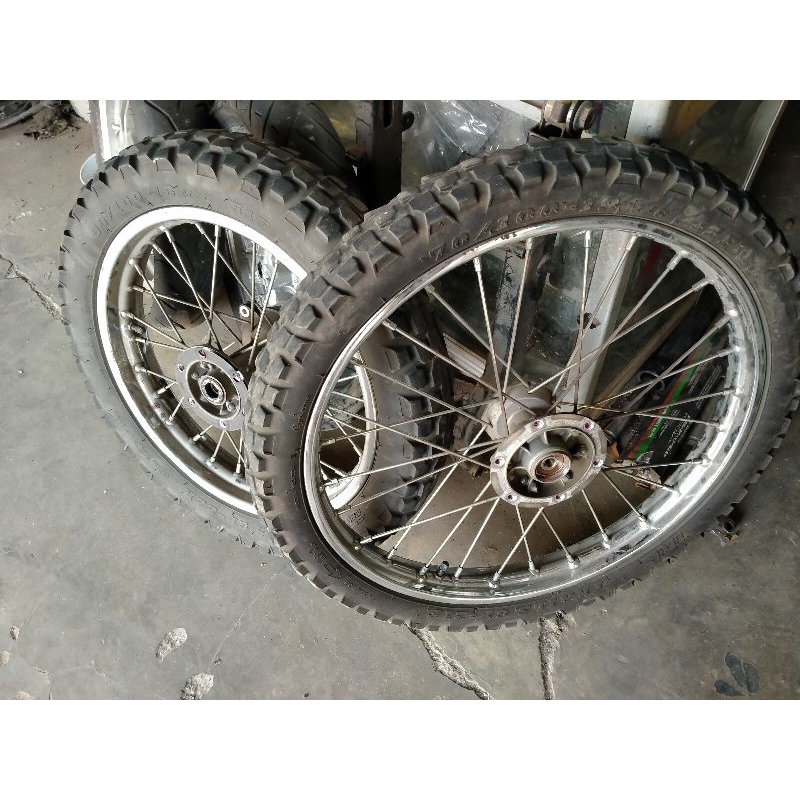 velg pelek depan belaknag kawasaki klx copotan depan belakang ring besi 16-19