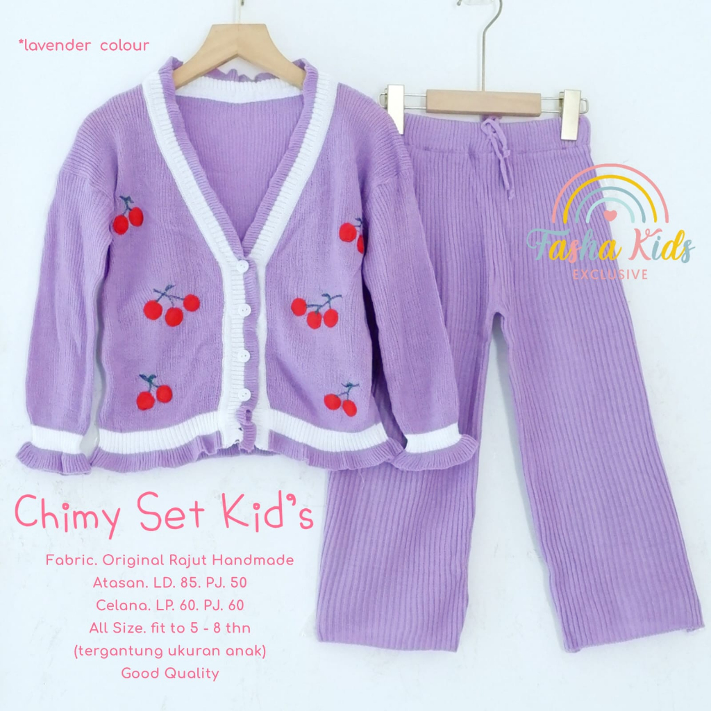 CHIMY SET KIDS ORIGINAL BY FASHA SETELAN BAJU ANAK USIA 5-8 TAHUN ONESET ANAK RAJUT BLAZER DAN CELAN