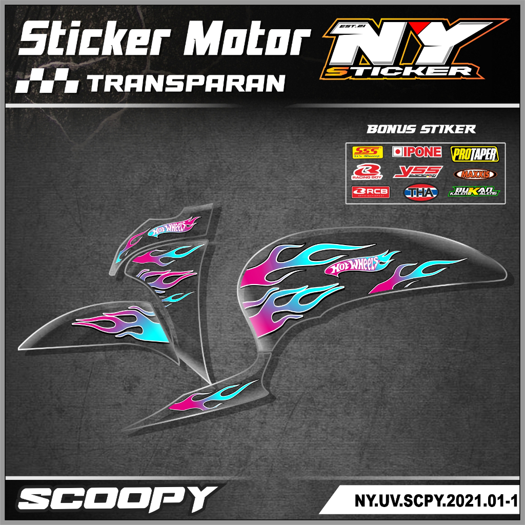 Stiker Transparan Scoopy 2021 -2023 Stiker motor variasi Scoopy Transparan 001