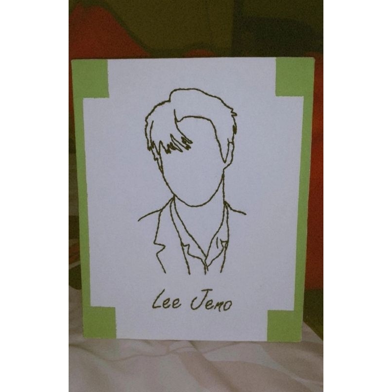Lee Jeno Embroidery Line Art Canvas