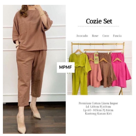 Cozie set Setelan Baju Wanita One Set Rayon Premium Tebal dan Adem