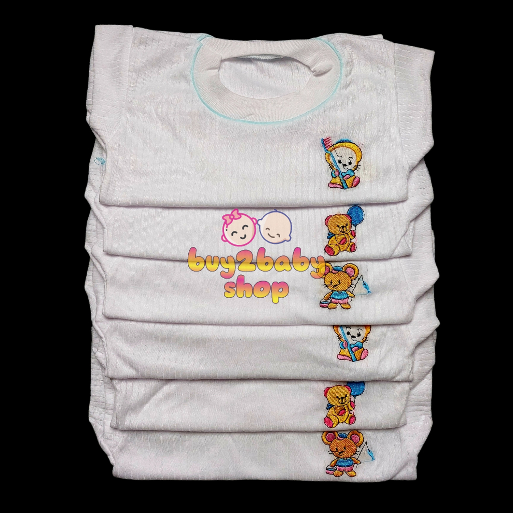 Setengah lusin kaos oblong bayi lusinan murah Conoco putih polos bayi usia 0-6 bulan isi 1-6 kaos