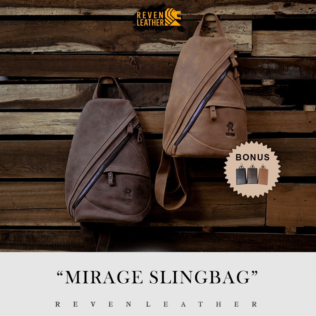 Tas Selempang Pria Tas Kulit Pria Asli Reven Mirage Waist bag Pria