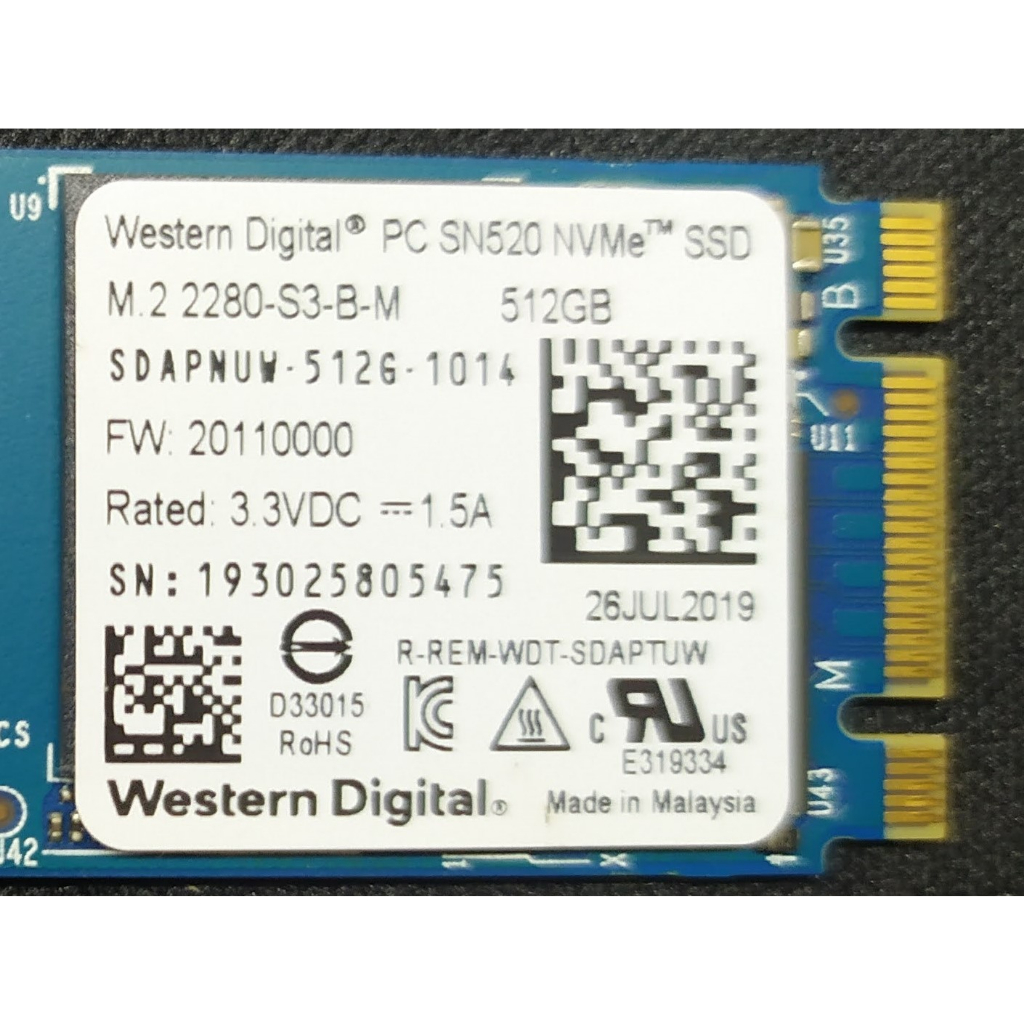 SSD NVMe WESTERN DIGITAL PC SN 520