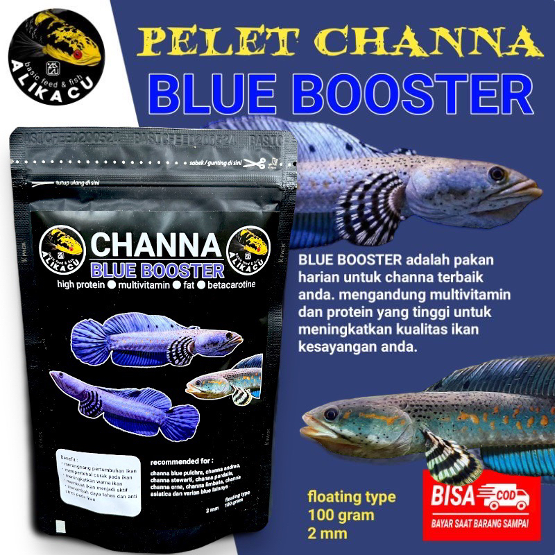 CHANNA BLUE BOOSTER | setara pelet premium 88 | pelet ikan channa blue pulchra blue orna blue orcha 