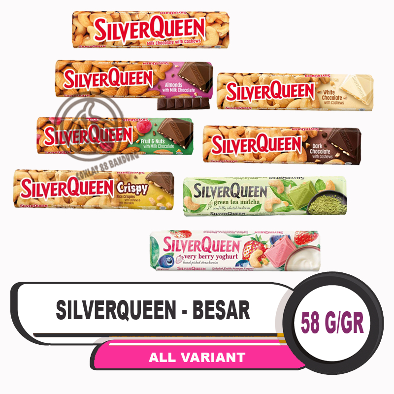 

SILVERQUEEN 58GR UKURAN BESAR 58 GRAM, COKELAT SILVER QUEEN 58 GR ALMOND MEDE MATCHA MONTES 50 GR