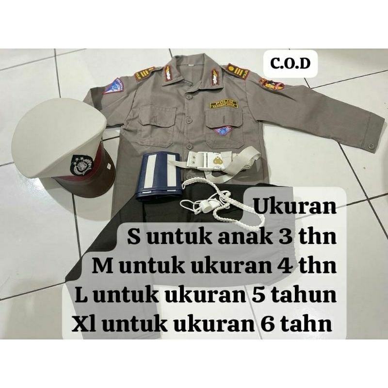 POCIL/POLISI ANAK /BAJU PROFESI ANAK/LAKI-LAKI & PEREMPUAN BAJU POLISI ANAK CARNAVAL INDONESIA BAJU 