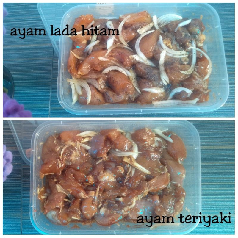 

Marinasi ayam fillet teriyaki dan ayam fillet lada hitam
