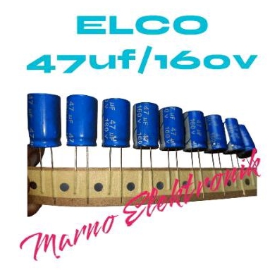 ELCO 47UF-160V 47UF/160V 47 MIKRO 160V 47/160V 47UF 160V KWALITAS BAGUS