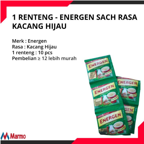 1 RENTENG - ENERGEN SACH RASA KACANG HIJAU