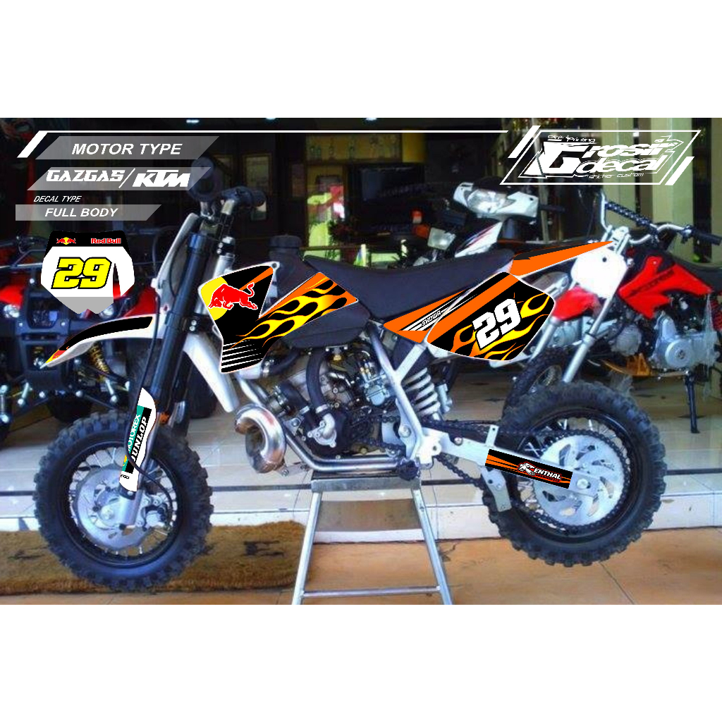 Stiker Striping Mini Trail NRG 50cc / KTM 50 / Gazgas 50cc Full Body Bebas Reques