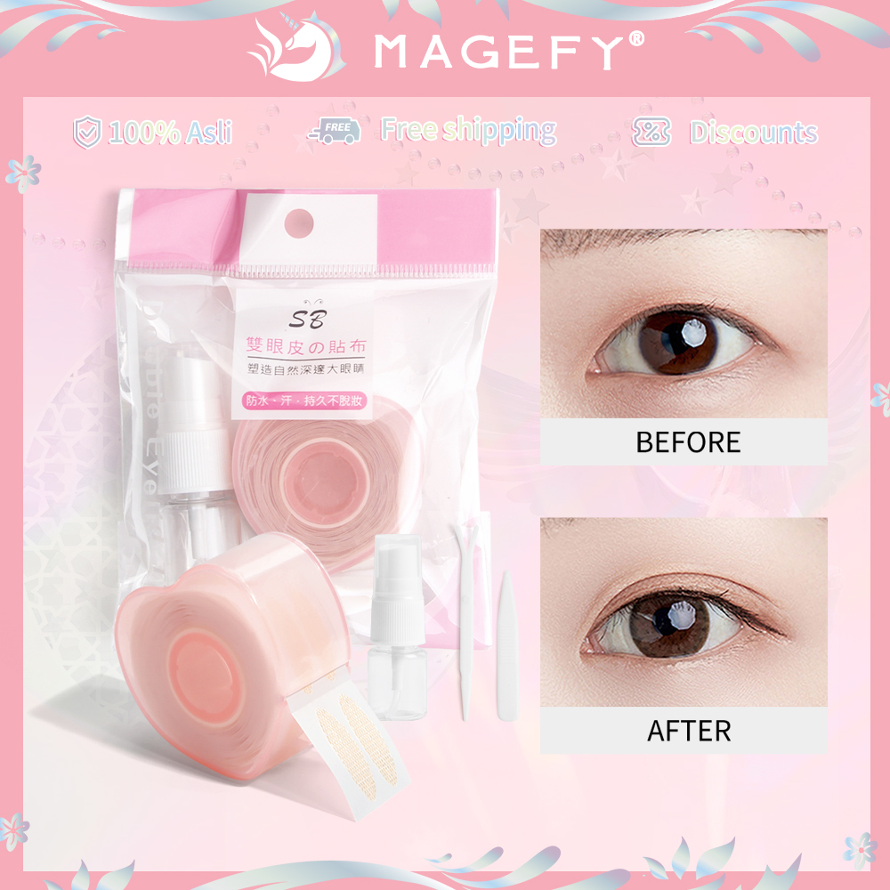 MAGEFY 360Pcs Kelopak Mata Scott Mata Double Eyelid Ganda Perekat Stiker Semprotan Air Bebas Lem Tak