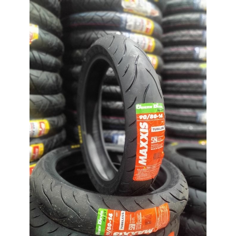 Ban Motor Maxxis Gren devil 90/80-14 Tubles free pentil for metic