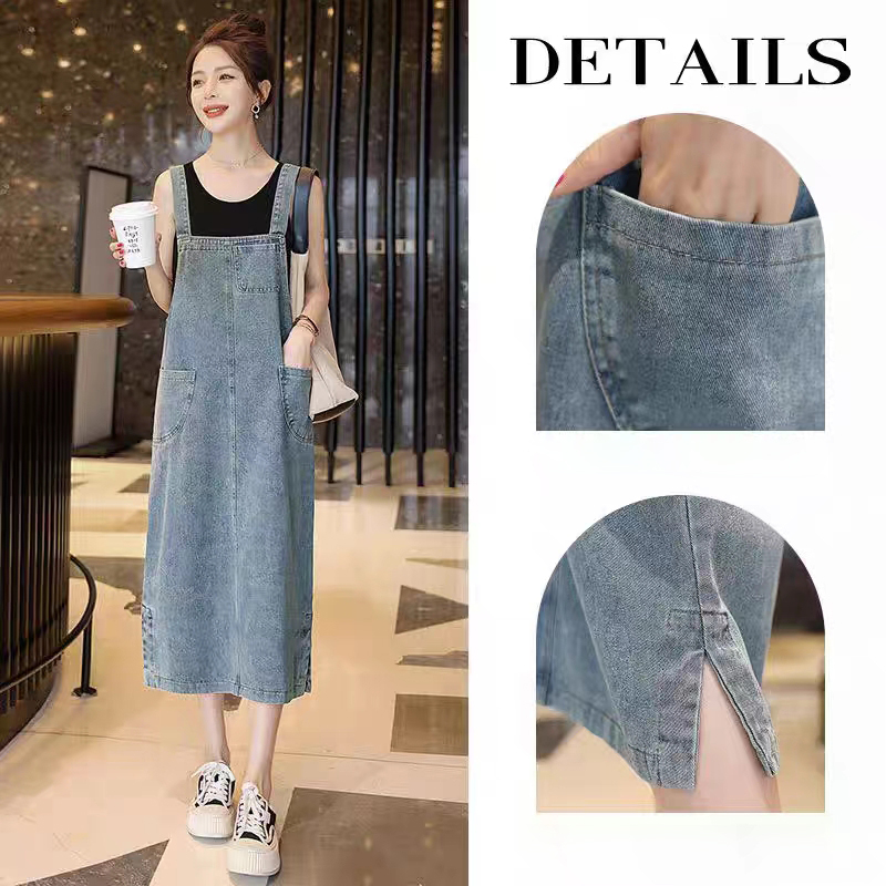 【wanita.id】overall jeans wanita jumpsuit wanita rok wanita korean skirt midi long skirt rok daily rok plus size fashion muslim