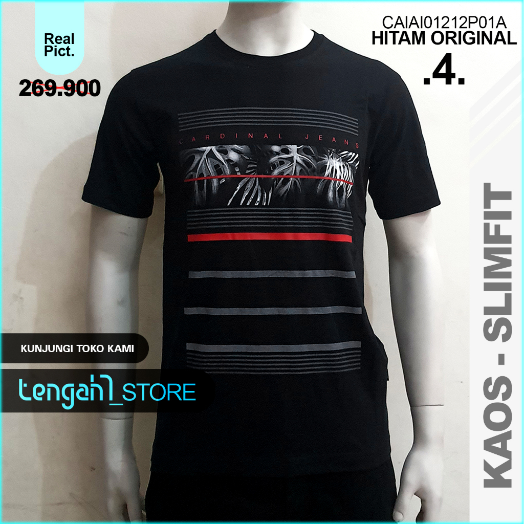 【COD】Kaos Pria Lengan Pendek Pola Slim Fit CARDINAL | T-shirt Pria