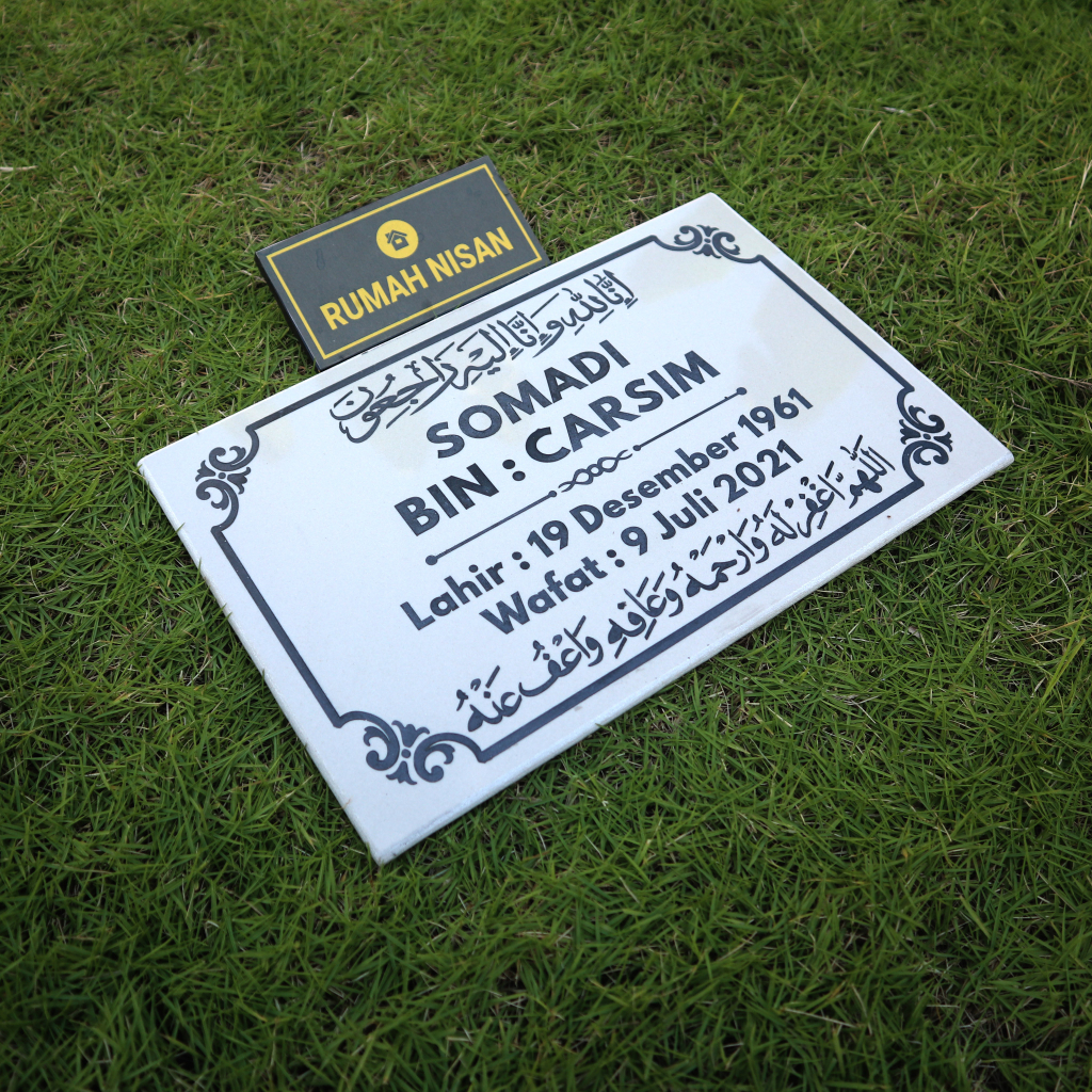 RUMAH NISAN  - BATU NISAN PUTIH CREAM 30x20 GRANIT TILE - FREE PACKING