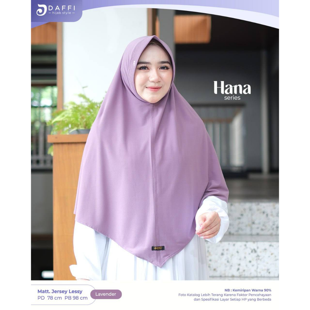 Hana Daffi Hijab Terbaru 2023 Jilbab Instan Jumbo Premium Jersey Perfume Pet Antem