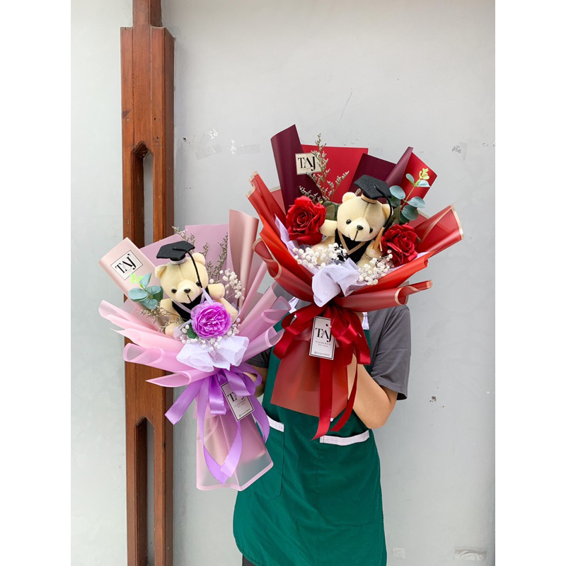 BOUQUET WISUDA SMALL / Bouquet Bunga Artificial / Bouquet Boneka Wisuda