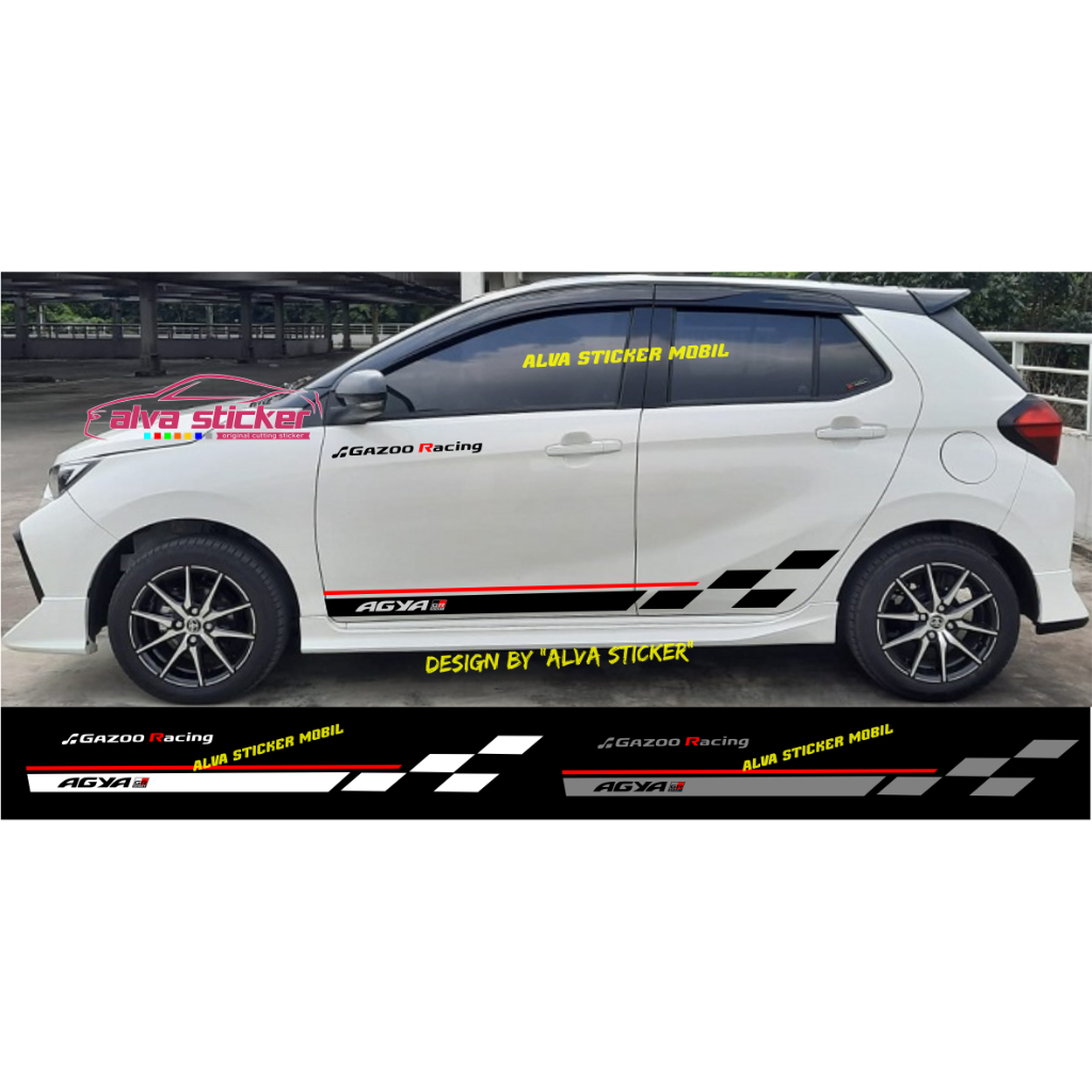 gr sport sticker agya gr sport stiker list stripe body mobil toyota agya GR SPORT stiker gazoo racin