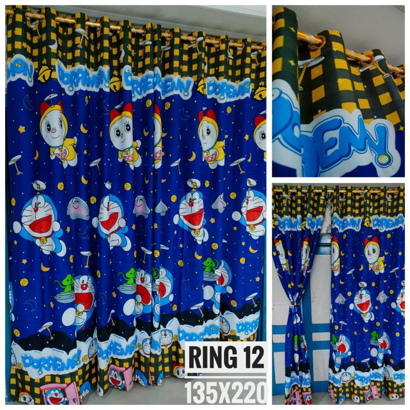 Gorden Smokring Ring 12/Tirai/Dekorasi Ruang Tamu Motif kartun Doraemon